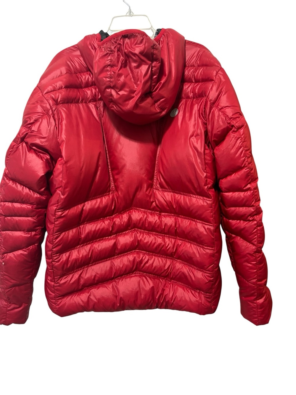 Marmot Women’s Red Hooded Down Puffer Jacket Size Large | Lightweight Winter - Picture 3 of 10